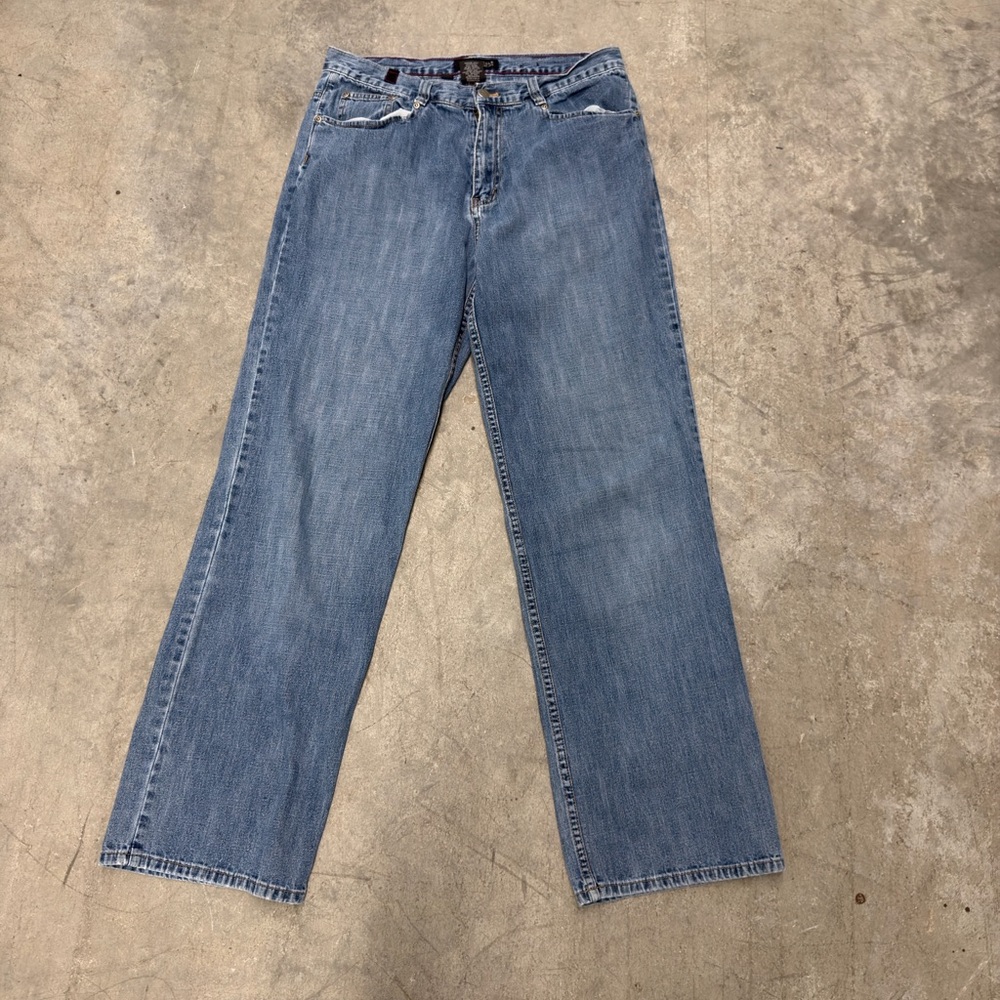 Kenneth Cole Men's Straight-Leg Light Blue Jeans